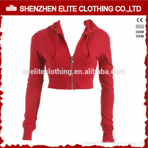 Wholesale High Quality Custom Red Crop Hoodies Women